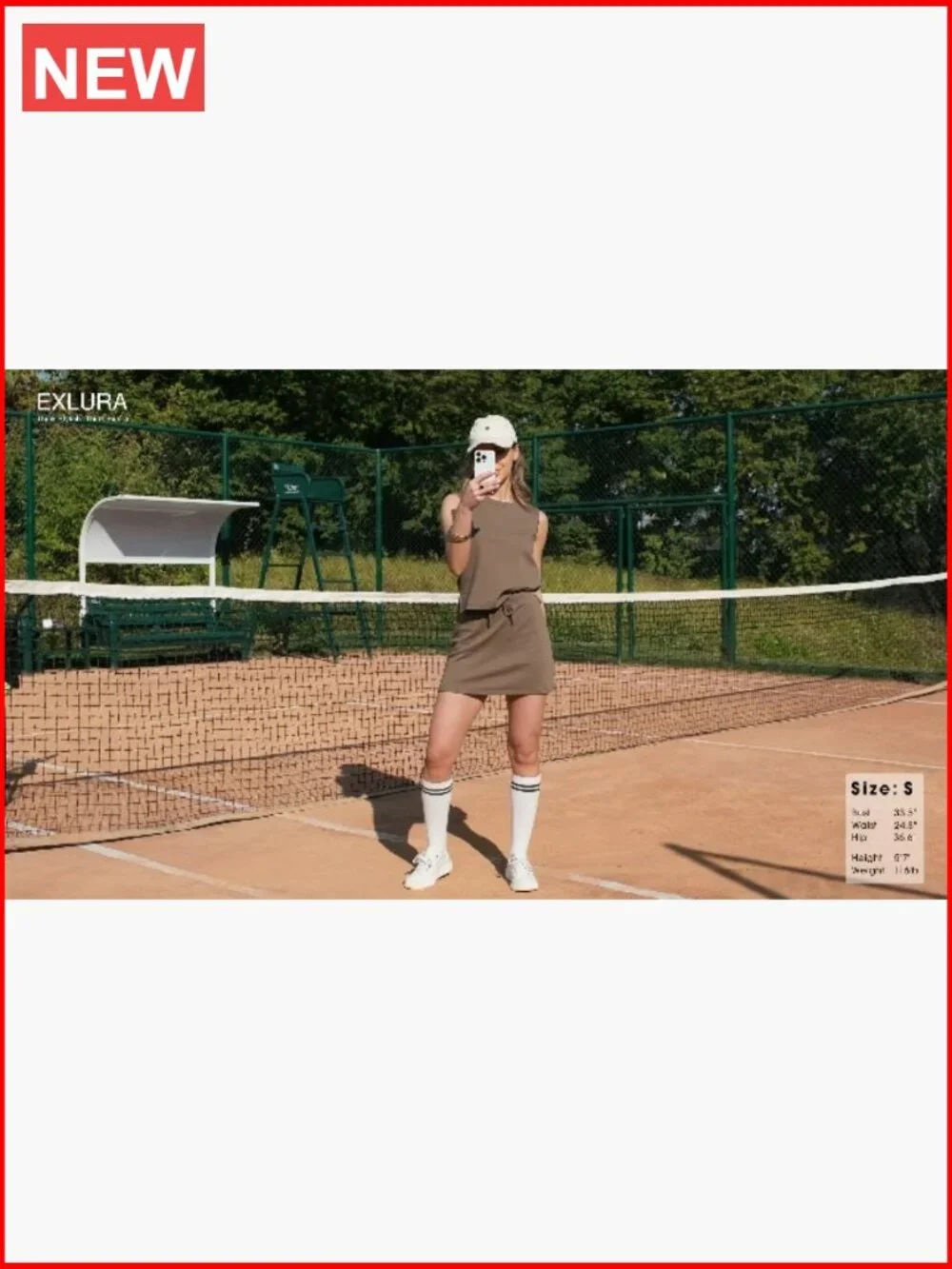 2 Piece Skirt Set Sleeveless Top and Skort Cotton Matching Sweatsuit